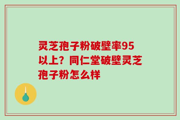 灵芝孢子粉破壁率95以上？同仁堂破壁灵芝孢子粉怎么样