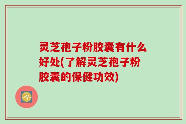 灵芝孢子粉胶囊有什么好处(了解灵芝孢子粉胶囊的保健功效)