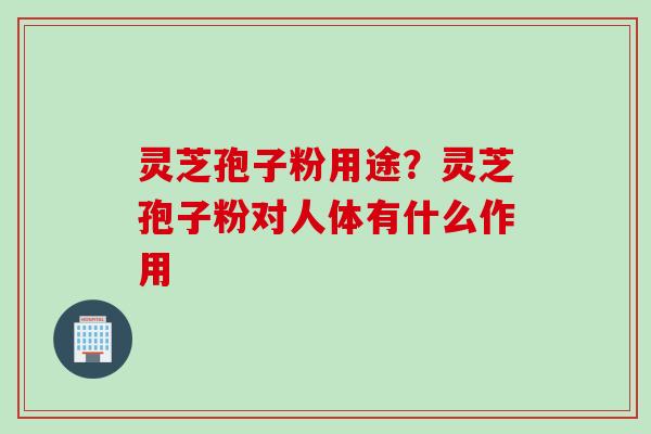 灵芝孢子粉用途？灵芝孢子粉对人体有什么作用