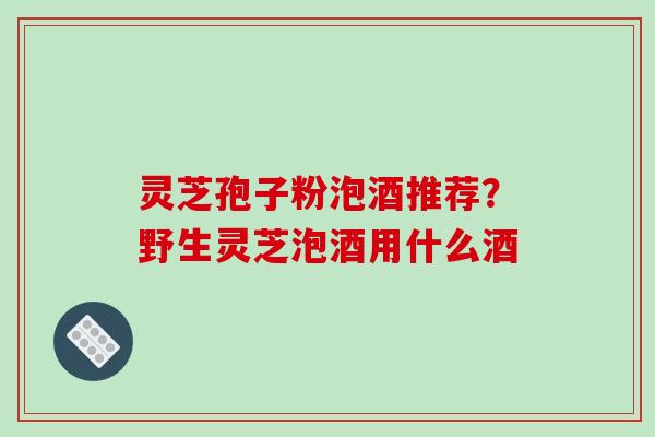 灵芝孢子粉泡酒推荐？野生灵芝泡酒用什么酒