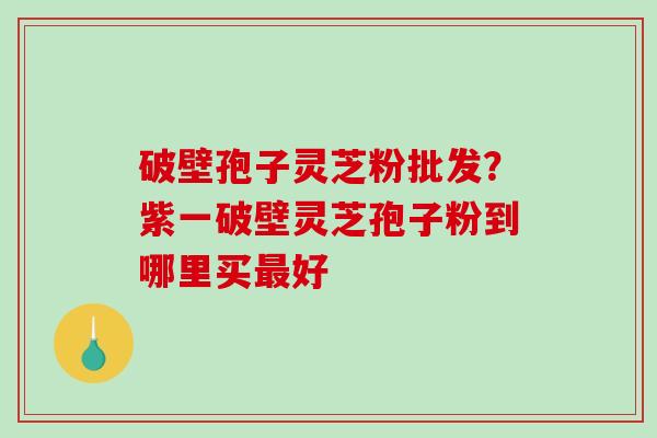 破壁孢子灵芝粉批发？紫一破壁灵芝孢子粉到哪里买最好