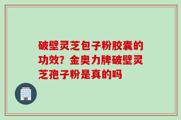 破壁灵芝包子粉胶囊的功效？金奥力牌破壁灵芝孢子粉是真的吗
