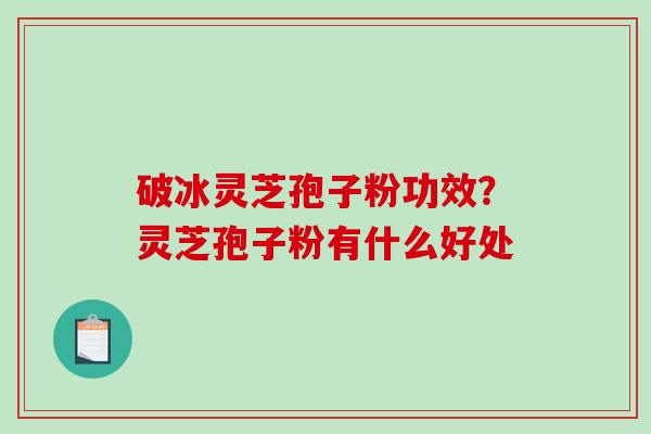 破冰灵芝孢子粉功效？灵芝孢子粉有什么好处