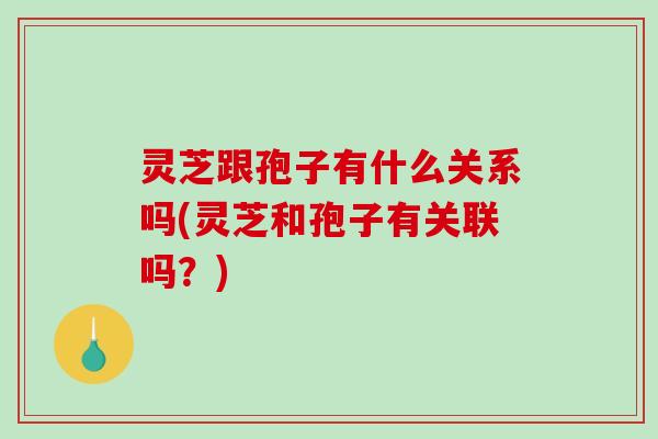 灵芝跟孢子有什么关系吗(灵芝和孢子有关联吗？)