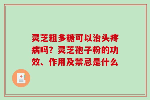 灵芝粗多糖可以治头疼病吗？灵芝孢子粉的功效、作用及禁忌是什么