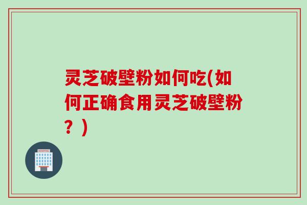 灵芝破壁粉如何吃(如何正确食用灵芝破壁粉？)