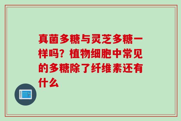 真菌多糖与灵芝多糖一样吗？植物细胞中常见的多糖除了纤维素还有什么