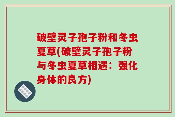 破壁灵子孢子粉和冬虫夏草(破壁灵子孢子粉与冬虫夏草相遇：强化身体的良方)