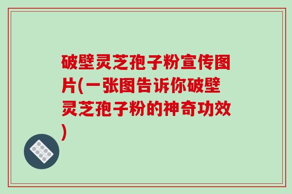 破壁灵芝孢子粉宣传图片(一张图告诉你破壁灵芝孢子粉的神奇功效)