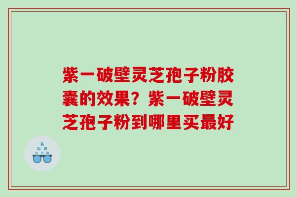 紫一破壁灵芝孢子粉胶囊的效果?紫一破壁灵芝孢子粉到哪里买好 紫一破壁灵芝孢子粉胶囊的效果?紫一破壁灵芝孢子粉到哪里买好