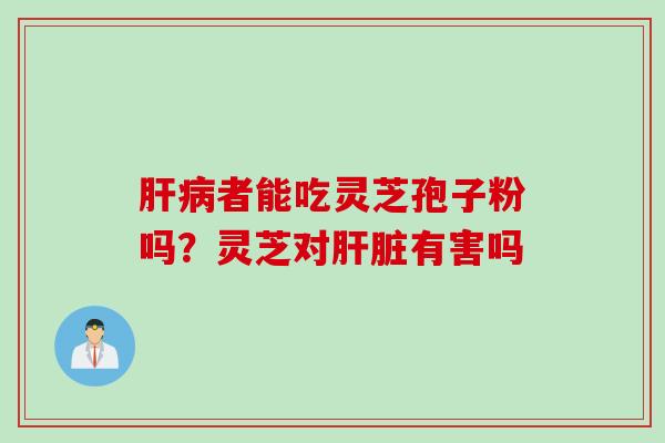 肝病者能吃灵芝孢子粉吗？灵芝对肝脏有害吗