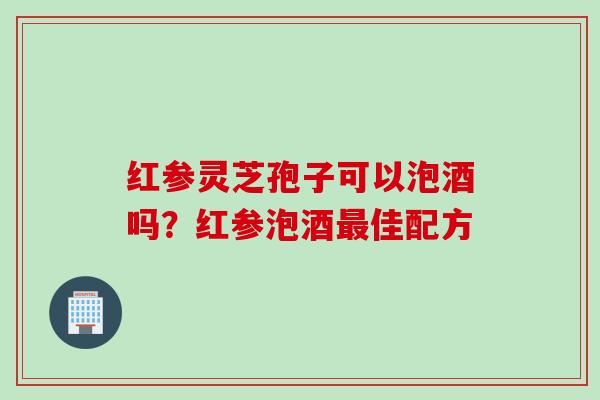 红参灵芝孢子可以泡酒吗？红参泡酒最佳配方