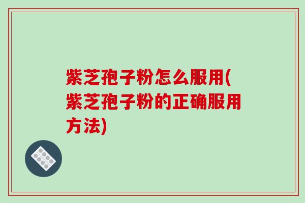 紫芝孢子粉怎么服用(紫芝孢子粉的正确服用方法)