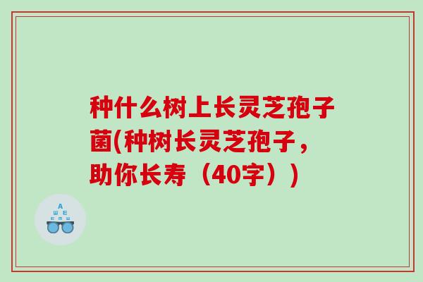 种什么树上长灵芝孢子菌(种树长灵芝孢子，助你长寿（40字）)
