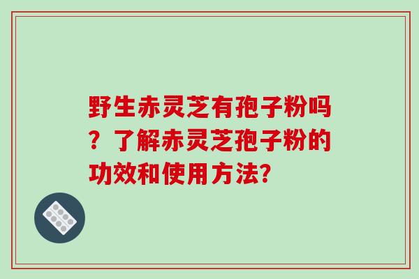 野生赤灵芝有孢子粉吗？了解赤灵芝孢子粉的功效和使用方法？