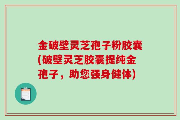 金破壁灵芝孢子粉胶囊(破壁灵芝胶囊提纯金孢子，助您强身健体)