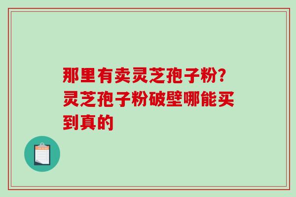 那里有卖灵芝孢子粉？灵芝孢子粉破壁哪能买到真的