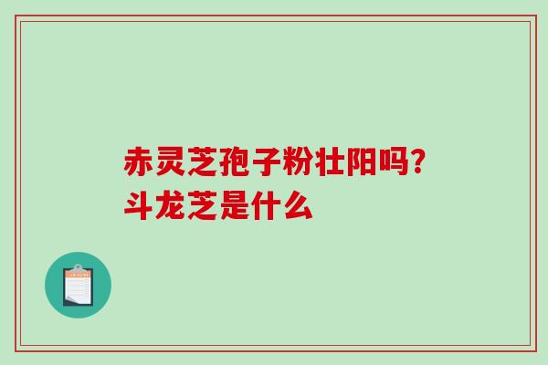 赤灵芝孢子粉壮阳吗？斗龙芝是什么