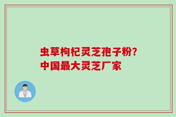 虫草枸杞灵芝孢子粉？中国最大灵芝厂家