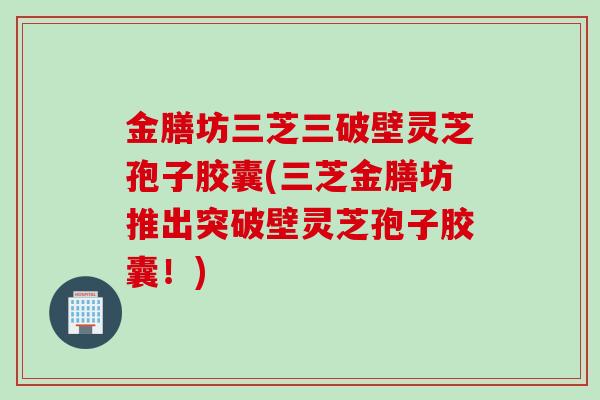 金膳坊三芝三破壁灵芝孢子胶囊(三芝金膳坊推出突破壁灵芝孢子胶囊！)