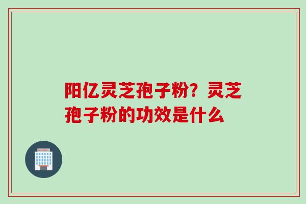 阳亿灵芝孢子粉？灵芝孢子粉的功效是什么
