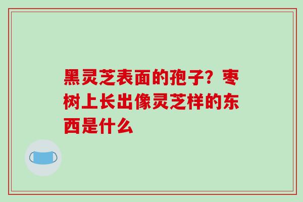 黑灵芝表面的孢子？枣树上长出像灵芝样的东西是什么