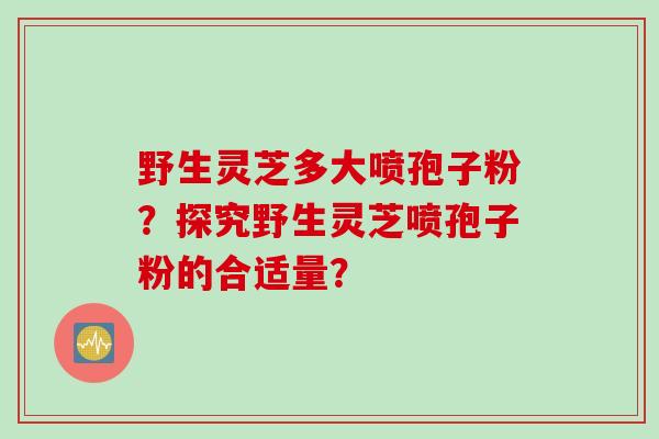 野生灵芝多大喷孢子粉?探究野生灵芝喷孢子粉的合适量? 野生灵芝多大喷孢子粉?探究野生灵芝喷孢子粉的合适量?