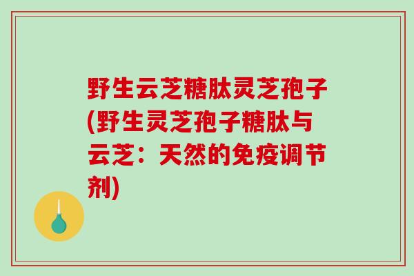 野生云芝糖肽灵芝孢子(野生灵芝孢子糖肽与云芝：天然的免疫调节剂)