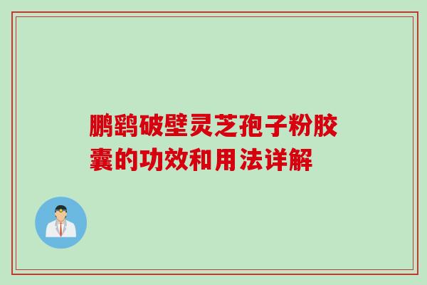 鹏鹞破壁灵芝孢子粉胶囊的功效和用法详解