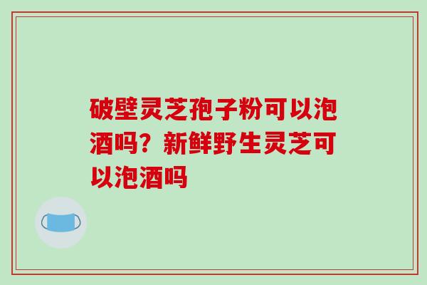 破壁灵芝孢子粉可以泡酒吗？新鲜野生灵芝可以泡酒吗