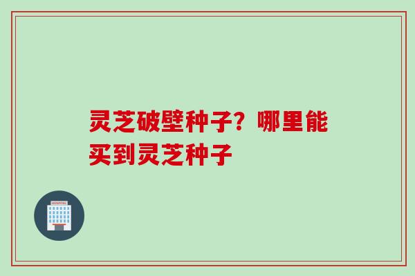 灵芝破壁种子？哪里能买到灵芝种子
