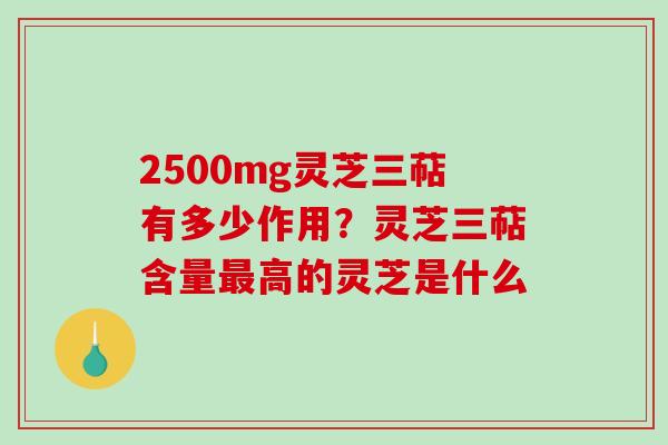 2500mg灵芝三萜有多少作用？灵芝三萜含量最高的灵芝是什么