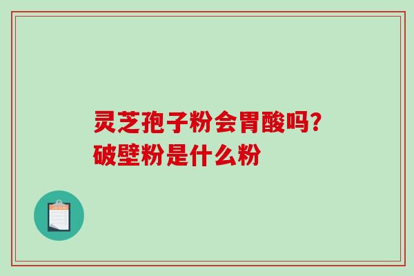 灵芝孢子粉会胃酸吗？破壁粉是什么粉