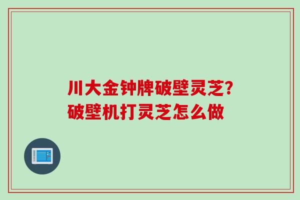 川大金钟牌破壁灵芝？破壁机打灵芝怎么做