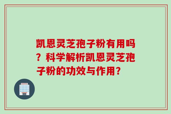 凯恩灵芝孢子粉有用吗？科学解析凯恩灵芝孢子粉的功效与作用？