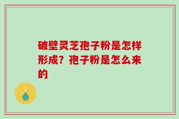 破壁灵芝孢子粉是怎样形成？孢子粉是怎么来的