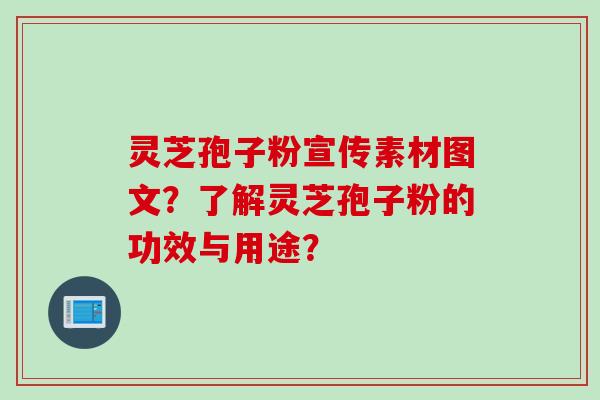 灵芝孢子粉宣传素材图文？了解灵芝孢子粉的功效与用途？