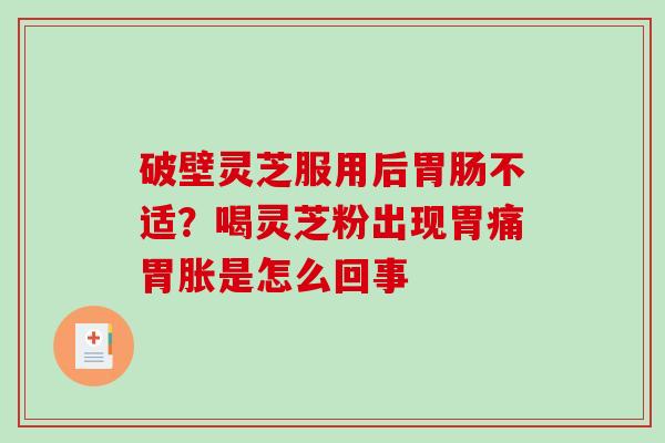 破壁灵芝服用后胃肠不适？喝灵芝粉出现胃痛胃胀是怎么回事