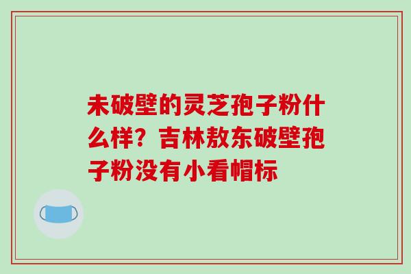 未破壁的灵芝孢子粉什么样？吉林敖东破壁孢子粉没有小看帽标