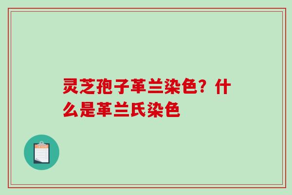 灵芝孢子革兰染色？什么是革兰氏染色