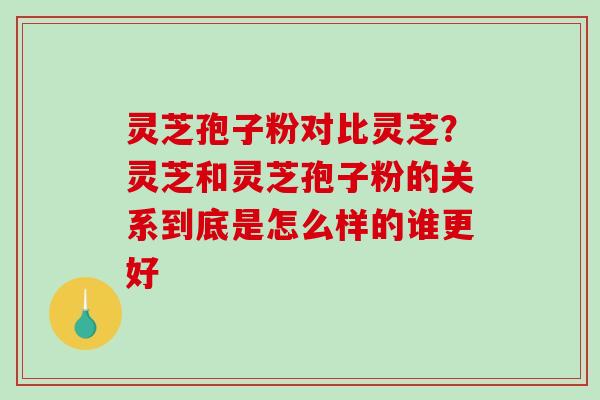 灵芝孢子粉对比灵芝？灵芝和灵芝孢子粉的关系到底是怎么样的谁更好