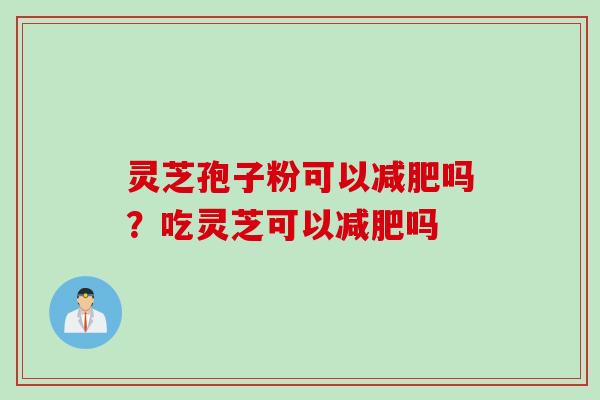 灵芝孢子粉可以减肥吗？吃灵芝可以减肥吗