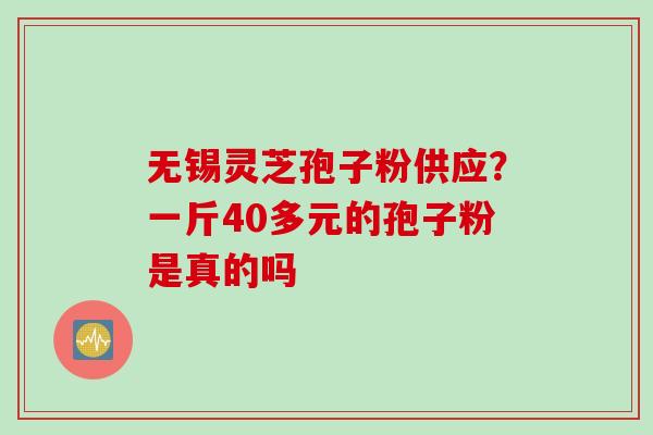 无锡灵芝孢子粉供应？一斤40多元的孢子粉是真的吗