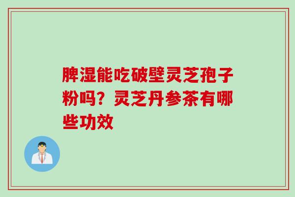 脾湿能吃破壁灵芝孢子粉吗？灵芝丹参茶有哪些功效