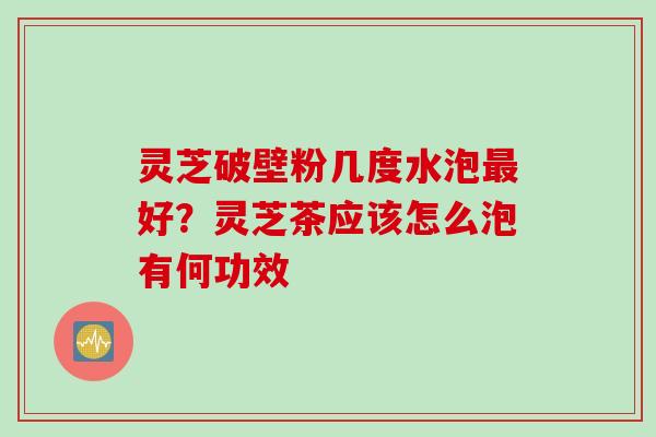 灵芝破壁粉几度水泡最好？灵芝茶应该怎么泡有何功效