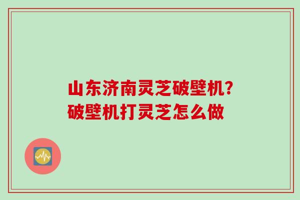 山东济南灵芝破壁机？破壁机打灵芝怎么做