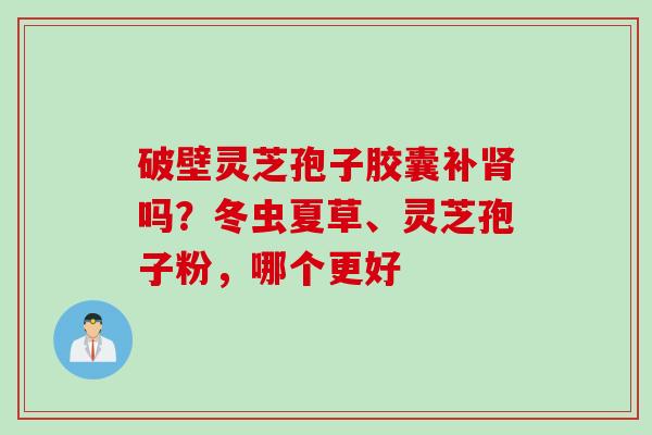 破壁灵芝孢子胶囊补肾吗？冬虫夏草、灵芝孢子粉，哪个更好