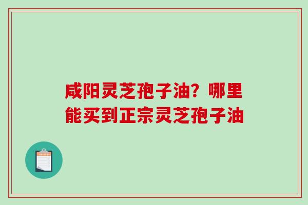 咸阳灵芝孢子油？哪里能买到正宗灵芝孢子油