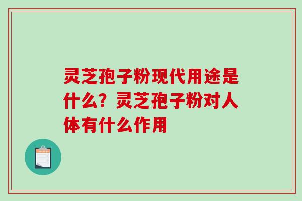 灵芝孢子粉现代用途是什么？灵芝孢子粉对人体有什么作用