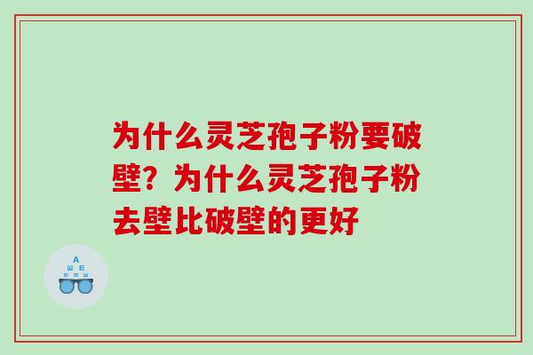 为什么灵芝孢子粉要破壁？为什么灵芝孢子粉去壁比破壁的更好